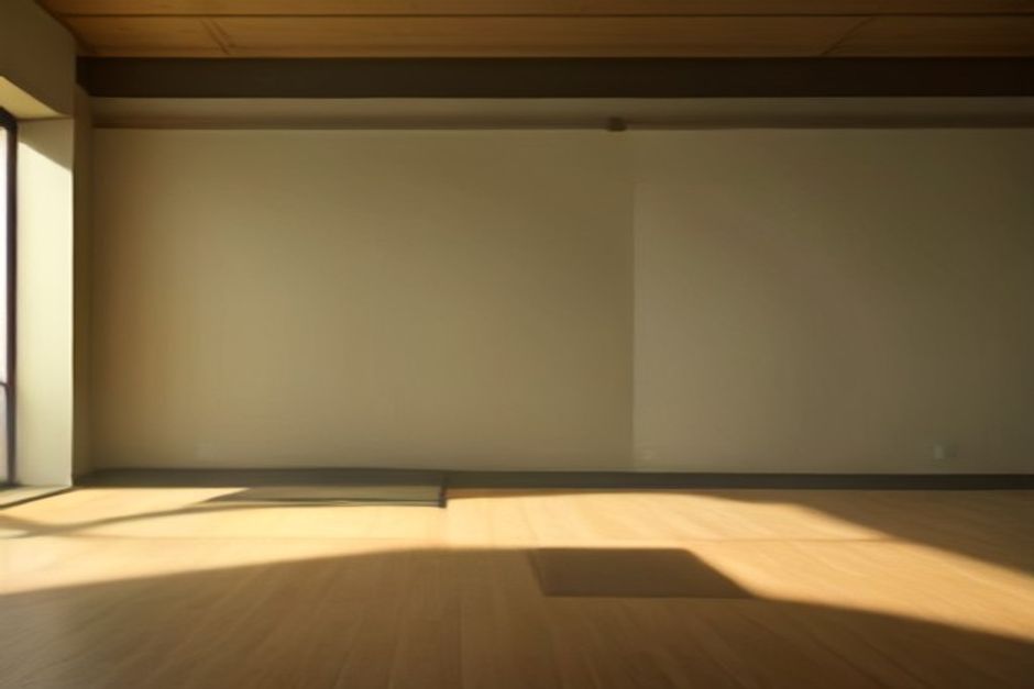 Two yoga mats side by side in a studio, one with blocks and straps arranged neatly, one bare, in soft natural light