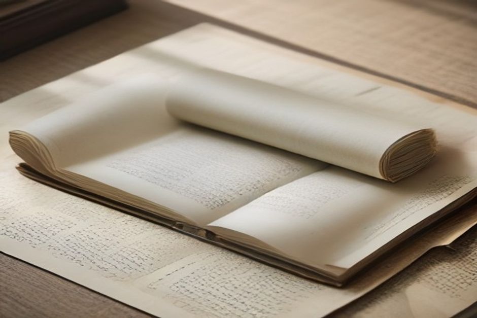 A well-worn yoga mat unrolled beside an open book with a cup of tea, warm afternoon light