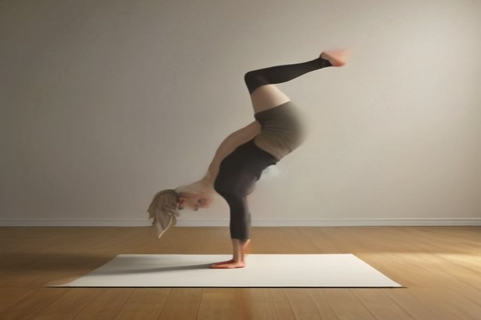 Two rolled yoga mats, one thin and one thick, leaning against a plaster wall in soft daylight